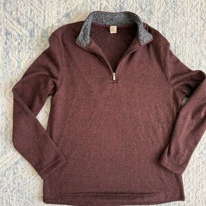 Grove and Hollow Men's Quarter-Zip Sweater - Burgundy Heather